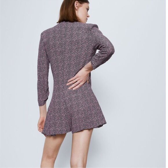 ZARA FLORAL PRINTED JUMPSUIT BLAZER - Picture 7 of 10